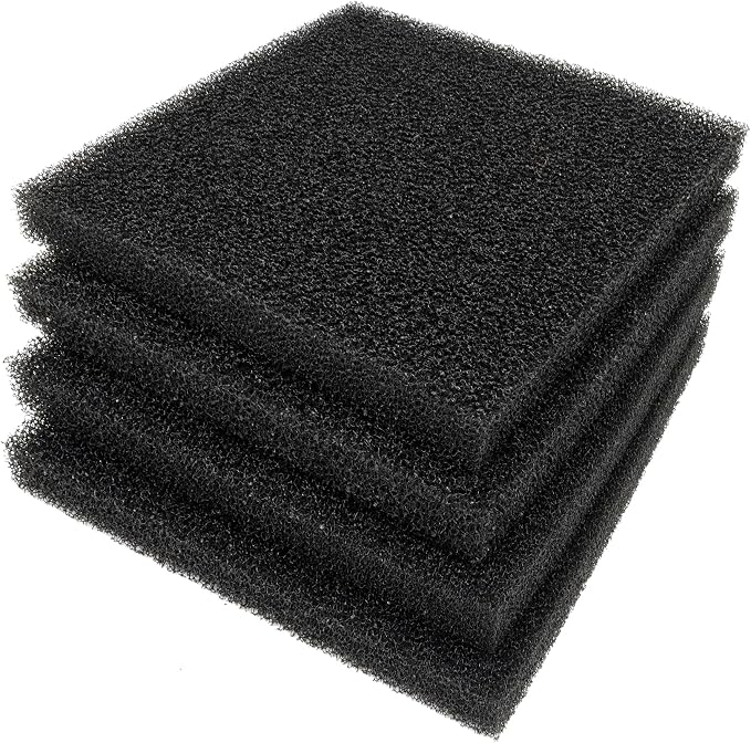 4 Pieces Aquarium Filter Foam Sponges Pad 20PPI 9x9x1 inch | Fish Tank Bio Sponge Coarse Sheet Filter Media Pad, Cut-to-Size Foam for Pet Filters