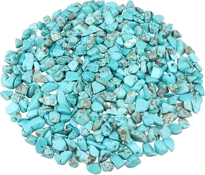 0.96LB Crushed Quartz Aquarium Gravel Vase Filler Succulent Rocks Home Decor Fish Tank Stones Pebbles Polished Bulk Irregular Shaped - Artificial Turquoise