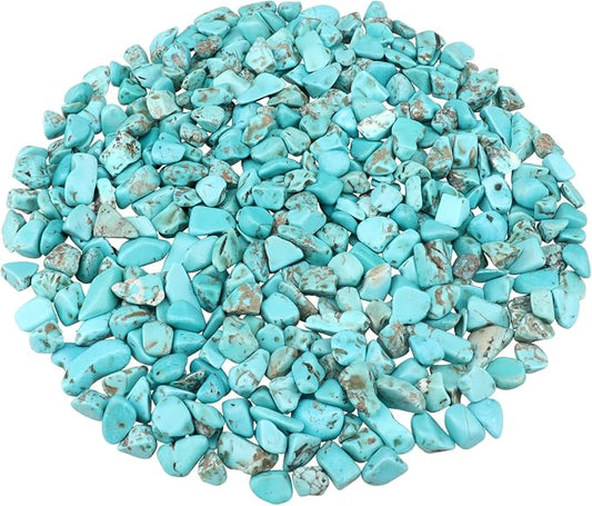 0.96LB Crushed Quartz Aquarium Gravel Vase Filler Succulent Rocks Home Decor Fish Tank Stones Pebbles Polished Bulk Irregular Shaped - Artificial Turquoise