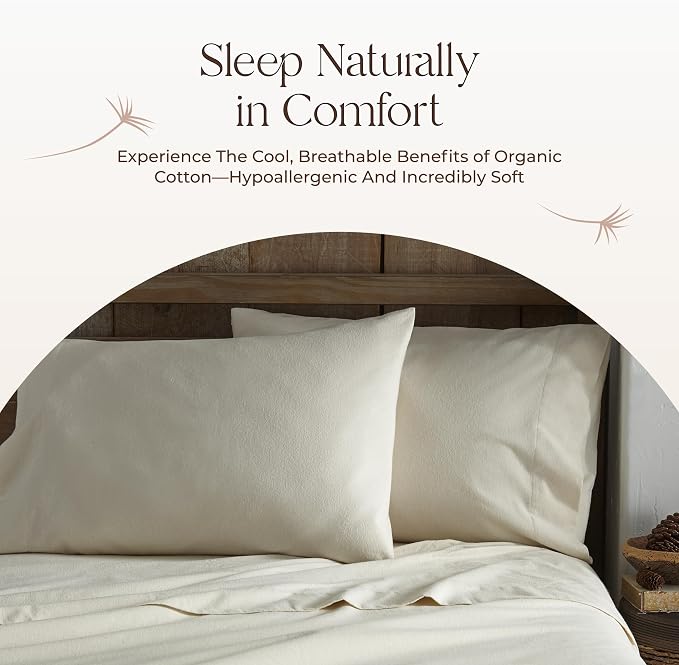 100% Organic Cotton Duvet Cover Twin Size - Naturally Soft Lightweight & Cooling Duvet Cover Set with Decorative Shams - Premium GOTS Certified 300 Thread Count Sateen Weave (Stone, Twin)