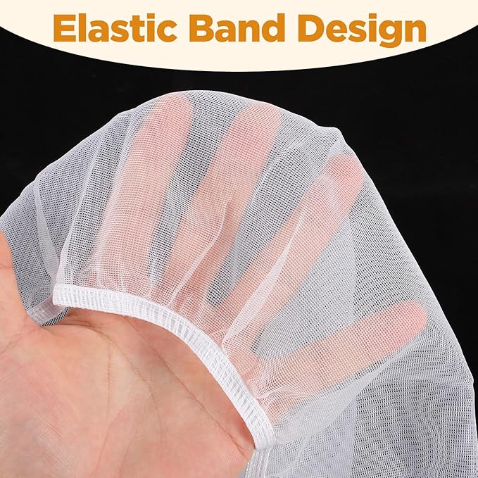 SHENLIU White Bird Cage Mesh Cover, Seed Collector Protective Meshs Cover, Adjustable Soft Breathable Mesh, Budgie Cage Bird Seed Collector Suitable for Parrot Cages Round and Square Cages