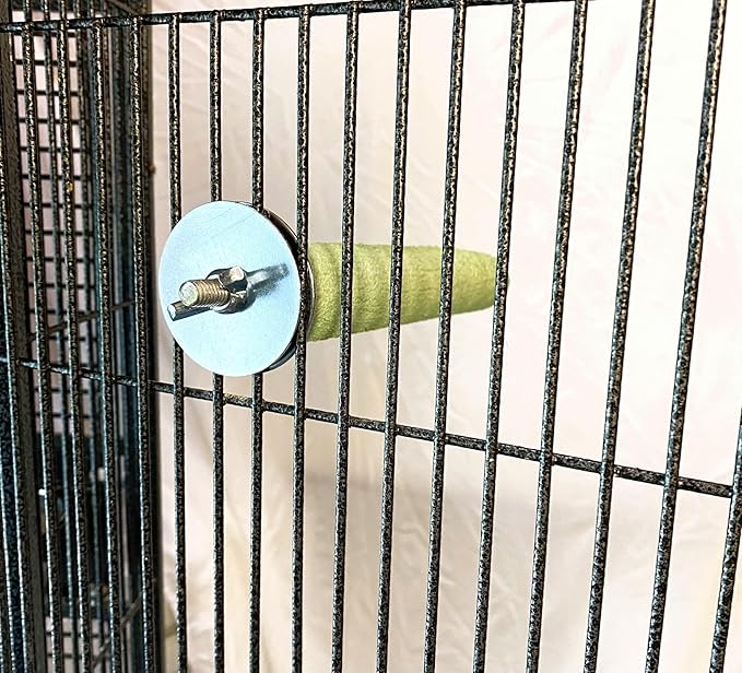 Polly's Pastels Nail Trimming & Beak Conditioning Safety Perch for Cockatiels, Cockatoos, Macaws, Parakeets, Budgies, Parrots and All Other Birds (Green, Medium-1 1/4" Dia. x 8" Long)