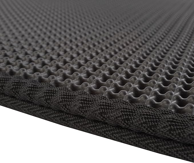 Cat Litter Mat - 24x15 Waterproof Litter Box Mat with Dual-Layer Honeycomb Design for Trapping Litter - Slip-Resistant Cat Mat by PETMAKER (Black)