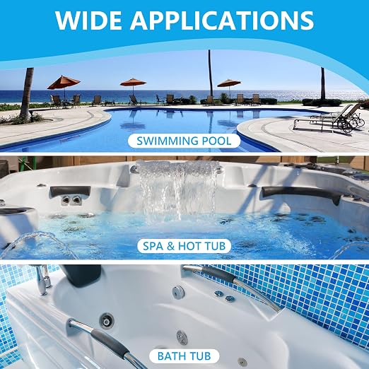 Salt-Water Pool Test Strips Kit: 125 Counts 8-in-1 for Salt Water Pool Testing Kit, Salt Pool Test Strips for Hot Tub Spa Testing Salt Chlorine pH and More