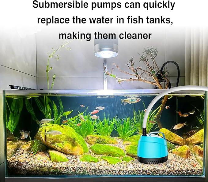 700GPH Submersible Water Pump Ultra Quiet (2600L/H, 40W),Bottom Suction Pond Outdoor Fountain Pump with 3 Nozzles,8ft Lift,Adjustable Flow for Koi Pond,Waterfall,Aquarium,Hydroponic Systems