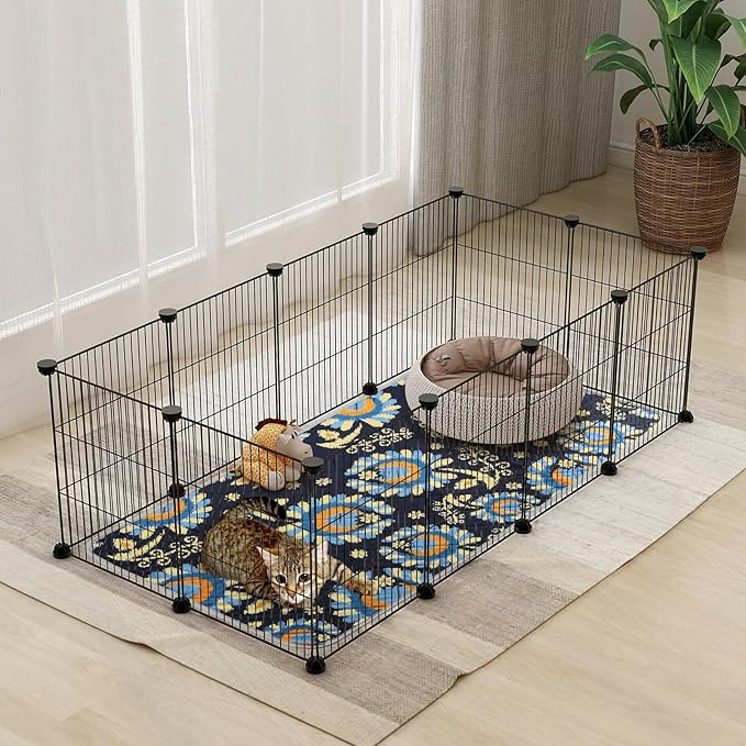 Tanice Guinea Pig Cage Liner, 2 Pack Guinea Pig Mats, Reusable Rabbit Cage Liner, Washable Guinea Pig Pee Pads for Small Animals 48" X 24"