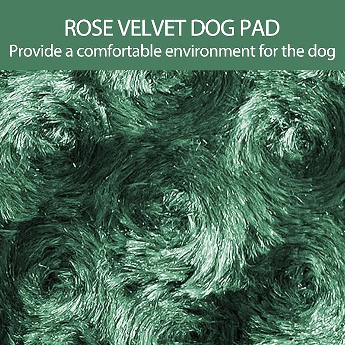 Dog Beds Crate Pad, Dog Bed Mat for Large Dogs Sleeping, Soft, Durable, Washable & Anti-Slip Crate Pads, Reversible Kennel Mat (Magic Circle Green, L(35”*24“*1.5”))