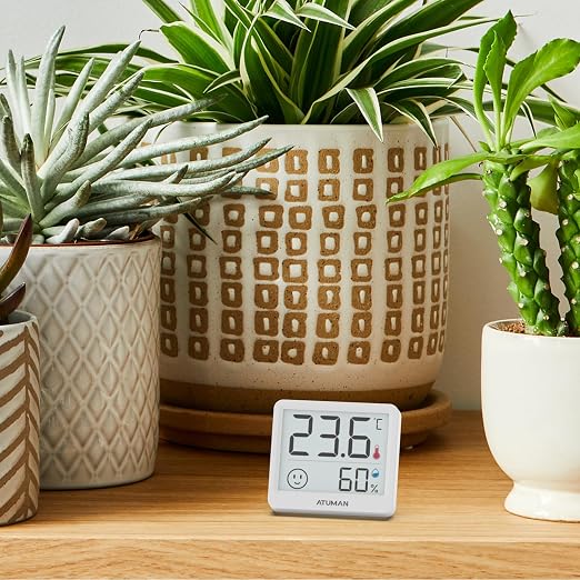 Mini Digital Hygrometer Indoor Thermometer with Temperature and Humidity Monitor for Bedroom, Reptile Tank, Guitar Case, Greenhouse and Cellar Closet, Fahrenheit or Degree Celsius