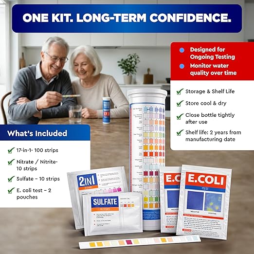 All-New 20 in 1 Drinking Water Testing Kit 120 Strips, Home Tap and Well Water Test Kit for Hardness, Lead, Iron, Copper, Chlorine, Fluoride