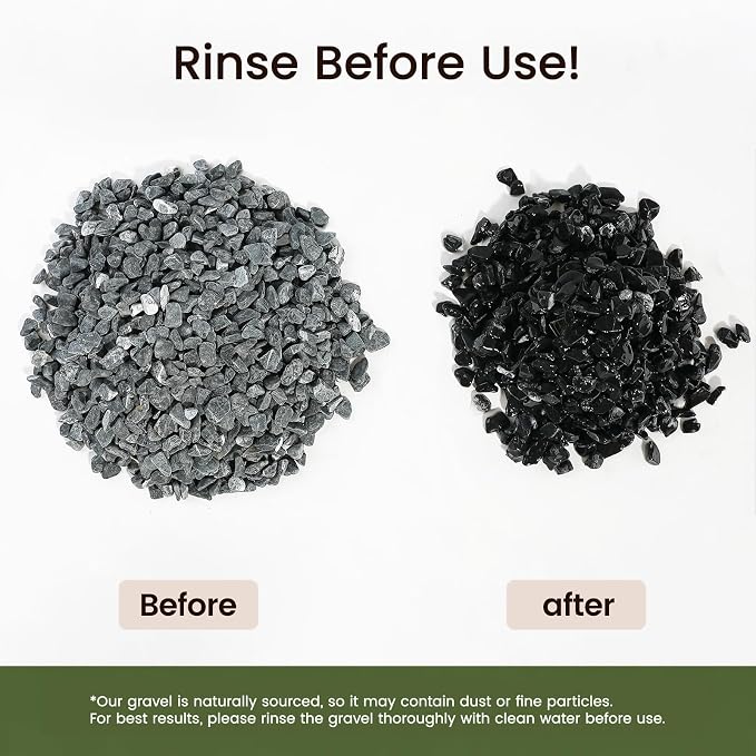 36 LBS Natural Gravel for Fish Tank, StoneCreek Betta Fish Aquarium Gravel, Vase Filler, River Rocks, Fish Tank Decorations, Perfect for Aquarium Decor, Fish Tank, Indoor Plant, Black