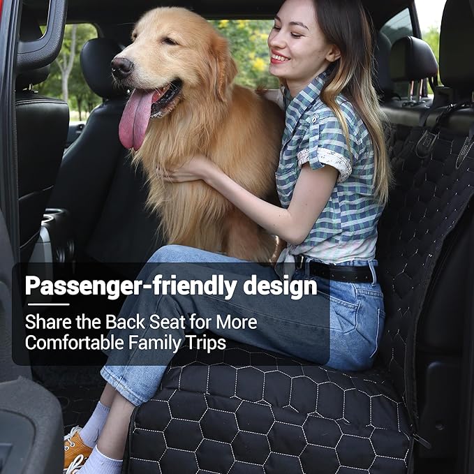 Meginc Dog Car Seat Cover for Trucks, Dog Seat Cover for Back Seat Protector F150 Ram 1500, Waterproof Dog Hammock for Truck with Mesh Window Heavy Duty Seat Cover for F-Series/GMC Sierra/Silverado