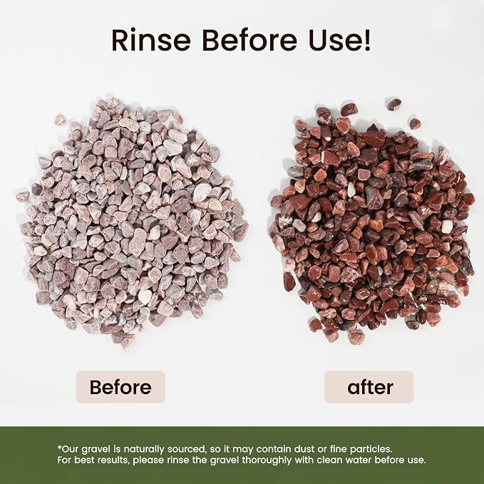 36 LBS Natural Gravel for Fish Tank, StoneCreek Betta Fish Aquarium Gravel, Vase Filler, River Rocks, Fish Tank Decorations, Perfect for Aquarium Decor, Fish Tank, Indoor Plant, Red