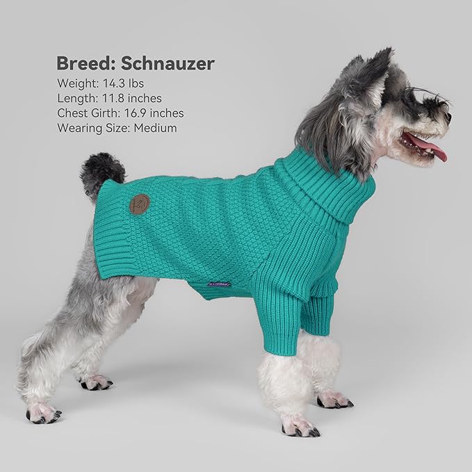 cyeollo 4XL Dog Sweater, Stretchy & Cozy Warm Dog Sweaters for Large Dogs Boy, Pullover Knit Fall Winter Sweatshirt for Giant Breed Big Dogs Clothes, Doberman Great Dane Apparel, Aqua Green XXXXL