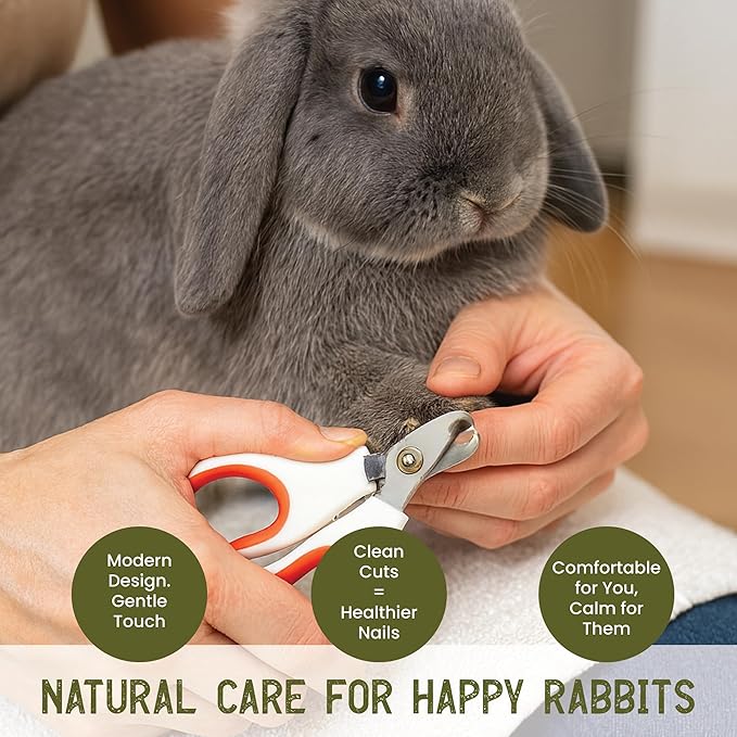 Steel & Cedar™ Rabbit Nail Clippers – Safe, Gentle Pet Nail Trimmer for Rabbits, Bunnies, Guinea Pigs, Ferrets & Small Animals – Stainless Steel Blades, Non-Slip Grip, Easy At-Home Grooming