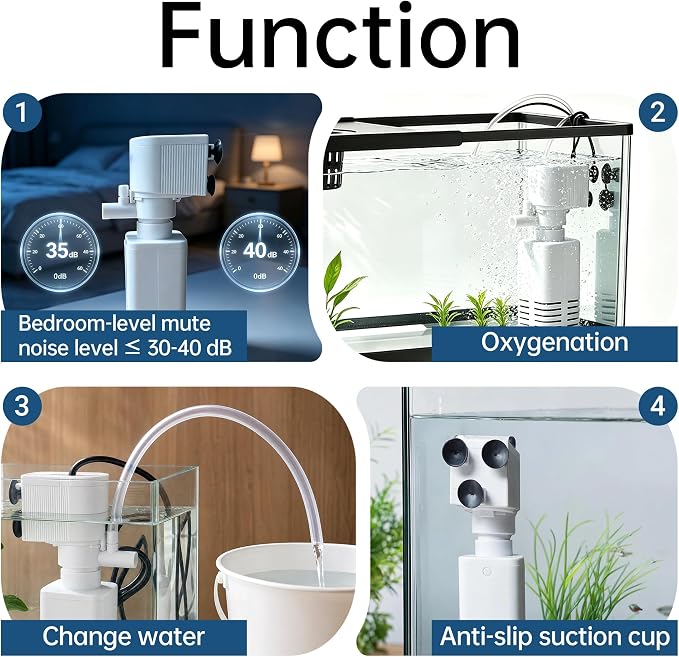 2 Gallon Hydroponic Fish Tank, Small Desktop Aquarium Kit | Compact hydroponic desktop aquarium with quiet filter pump & LED light. Ideal for betta fish, shrimp & home office decor.