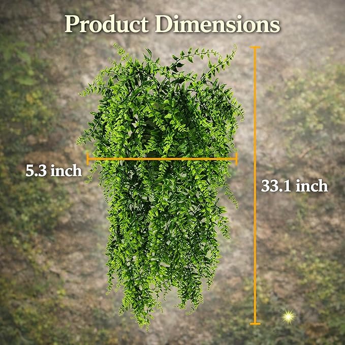HERCOCCI 3 Pack Reptile Plants, Terrarium Hanging Plants Vines Artificial Leaves Habitat Decorations with Suction Cup for Bearded Dragon Hermit Crab Lizard Snake Geckos Chameleon