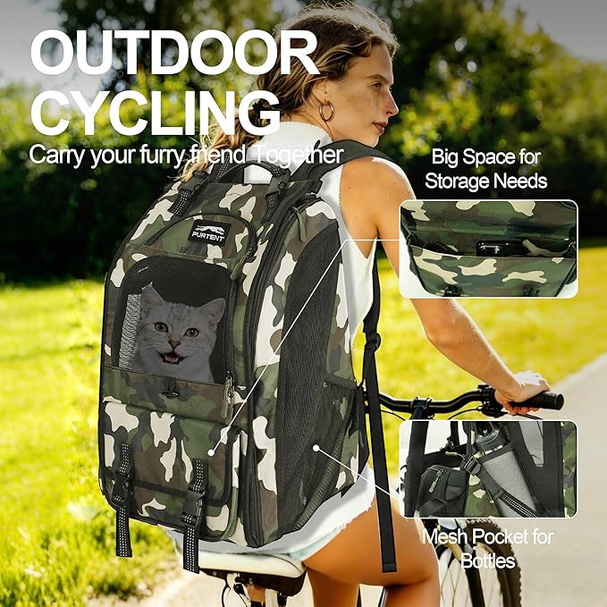 Dog Carrier Backpack for Medium Dogs up to 22 IBS, Dog Hiking Backpacks with Multi Compartment Storage & Adjustable Straps, Waterproof Pet Backpack for Climbing Cycling