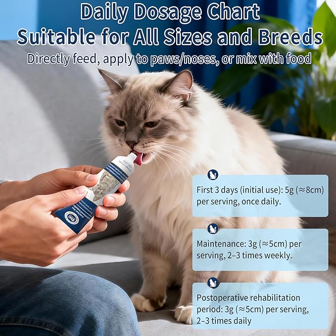 Hairball Paste for Cats, 4.23 oz/120 g, Contains Chicken, Fish Oil, Inactivated Probiotics, Taurine, Promotes Intestinal Peristalsis & Digestion, Passes Hairballs Naturally, Reduces Vomiting (2 Tube)