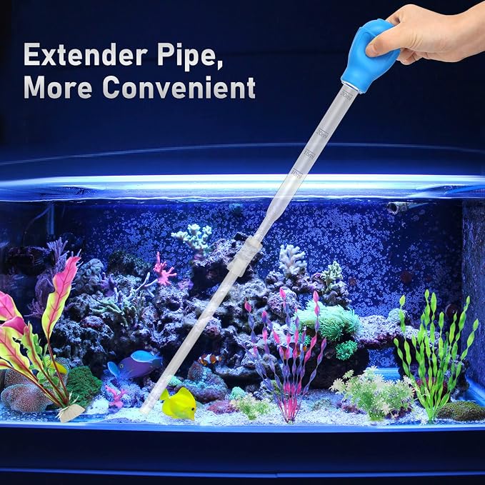 5In1 Aquarium Coral Feeder Kit, Droppers, Straight/Curved Tweezers, Silver | Coral Feeder Kit 60ml And 30ml Droppers, Extender Pipe, Straight And Curved Tweezers, For Reef Feeding And Aquarium Cleaning