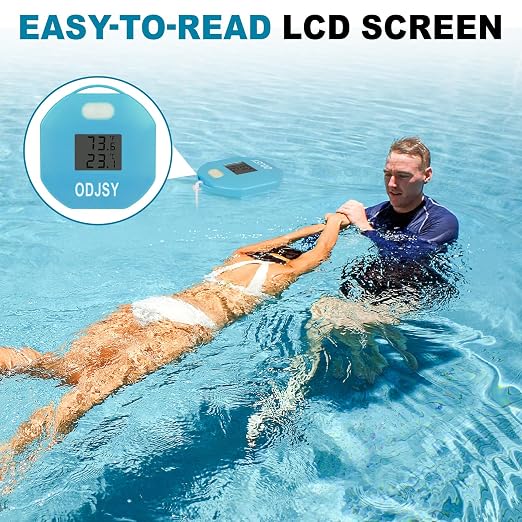 2026 Newly Wireless Pool Thermometer, Digital Water Temperature Tester with LCD Display for Swimming Pools, Spas, Hot Tubs & Aquariums (Blue)