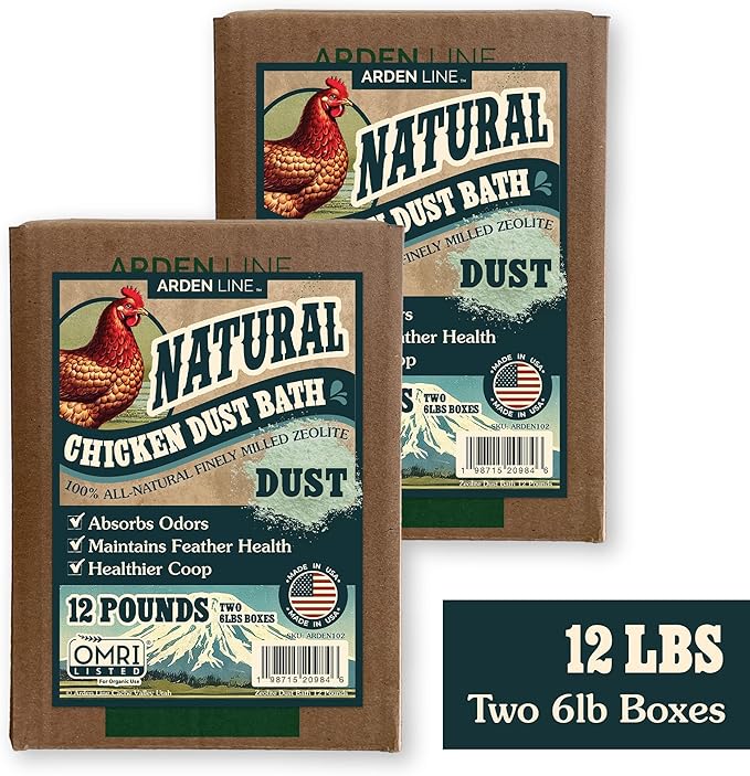 Zeolite Chicken Dust Bath, 6 lb | All-Natural Finely Milled Zeolite Dust | Natural Kraft Box Packaging | Made in The USA