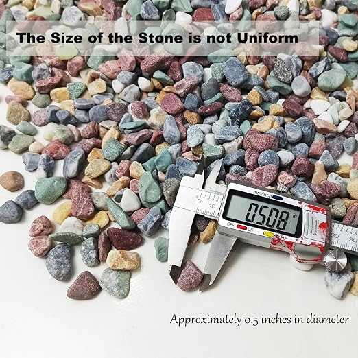 5 LB Mixed Gravel 0.5 Inch for Plants, Fish Tanks & Landscaping | Mixed Decorative Gravel & Pebbles for Plants, Aquariums, Vases, Landscaping & Indoor Décor