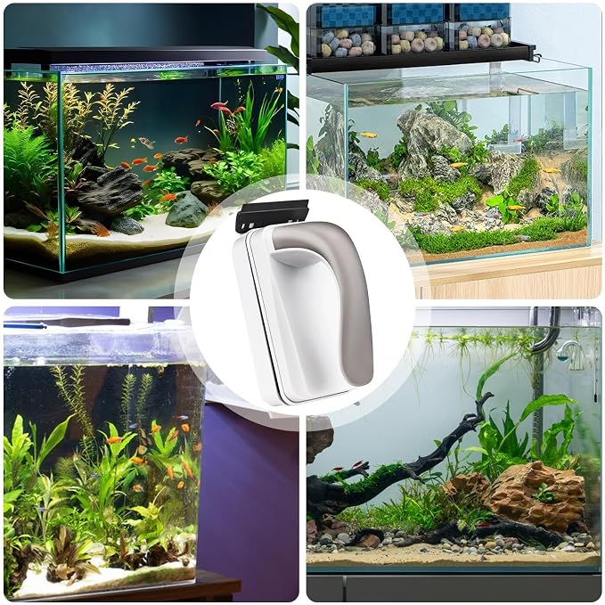 Aquarium Tank Magnetic Cleaner Magnetic Algae Scraper for Glass Aquariums | Cleaning Brush Floating Scrubbing Tools for School Office Home Apartment