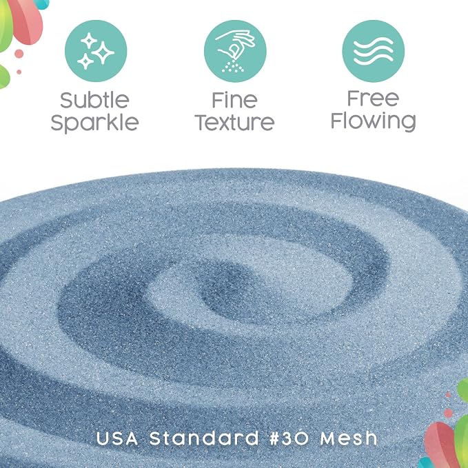 Ice Blue Unity Sand -1.5 LB (22oz), Baby Blue Colored Sand for Weddings, Vase Filler, Home Decor, Crafts, Terrariums, and More