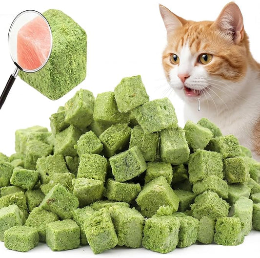 120g/4.23oz Cat Toy Cats Grass Treats, Fish Oil Kitten Grass Catnip Stick for Hairball Removal Teeth Cleaning Cats Edible Freeze Dried Kitty Lickable Chew Dental Snack for Indoor Kitty Food