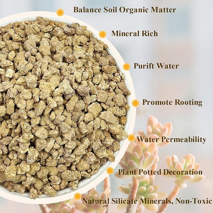 FANTIAN 2 lbs Maifanitum Stone for Plant, 5-8 MM Gravel Rocks for Succulent | Succulent Cactus Soil Potting Mix, Promote Soil Root Growth, Water Drainage and Plant Growth