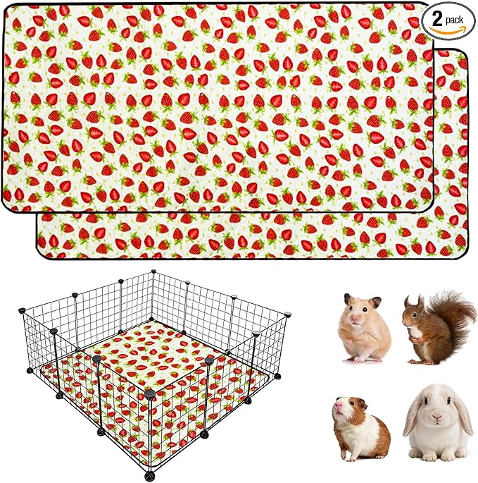 2 Pack Guinea Pig Cage Liners, Waterproof Reusable Guinea Pig Cage Liners,Waterproof Super Absorbent Pee Pads for Small Animals,36x36 inch 2pack