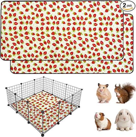 2 Pack Guinea Pig Cage Liners, Waterproof Reusable Guinea Pig Cage Liners,Waterproof Super Absorbent Pee Pads for Small Animals,36x36 inch 2pack