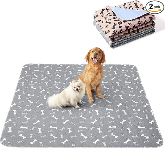 Eterish Reusable Washable Pee Pads for Dogs Large/Extra Large 36'' x 41'' 2 Pack, Absorbent Pet Puppy Dog Training Pads Non-Slip, Waterproof Whelping Potty Pads for Dogs Leak-Proof