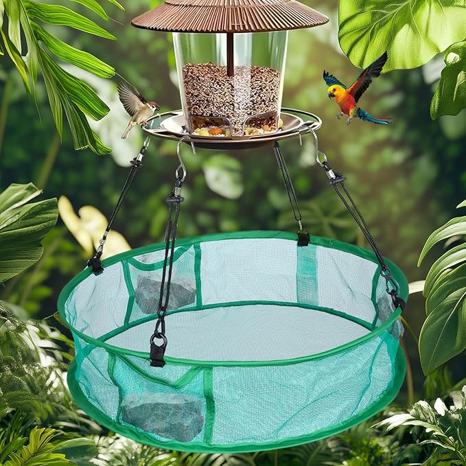 2Pcs Bird Seed Catcher for Outdoor Feeders, Bird Feeder Trays to Catch Seed, Upgraded Version Can Prevent Strong Winds. (16 inches)