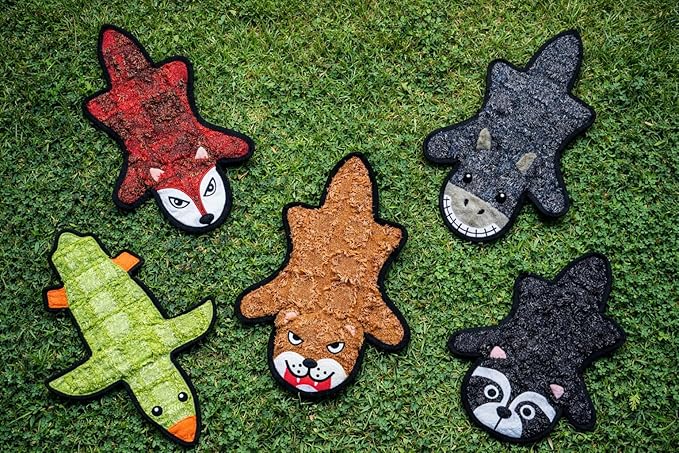 Jalousie 5 Pack Ultra Tough No Stuffing Squeaky Dog Toys for Large Dogs No Mess Interactive Durable Plush Chew Toy Indestructible Dog 6 Layers (5 Pack Ultra Tough Canvas Oxford, Small to Medium)