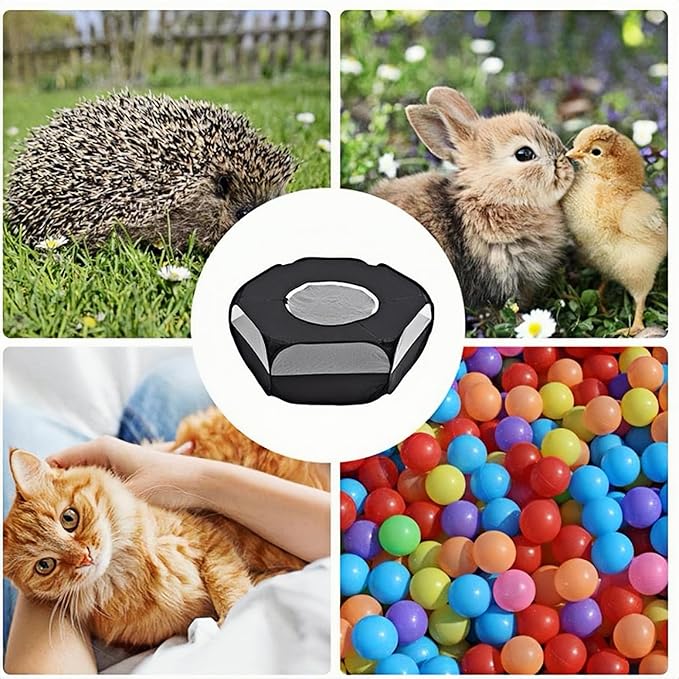 Small Animal Playpen,Popup Playpen,Portable Pet Tent,Foldable,Chicken brooder,Hamster/Dog/Cat/Rabbit/Guinea Pig/Chick Pet Cage Tent with Zipper Cover,Waterproof Black