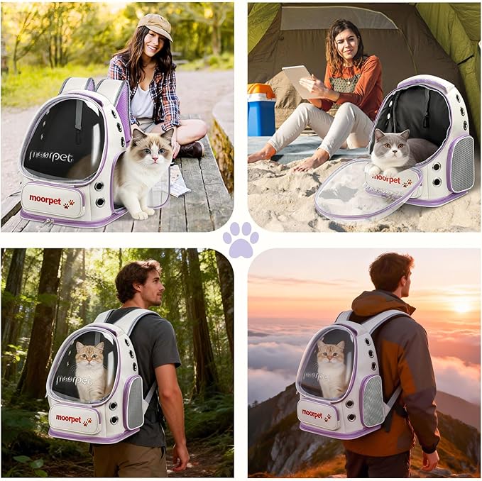 Cat Carrier Backpack, Large Cat Bubble Backpack, Breathable Pet Carrier Backpack, Cat Backpack for Small Dog Kitten Cats, Carrying Bag for Travel Hiking