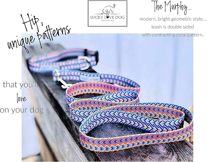 Lucky Love Dog Martingale Collar and Leash Set, Premium No Slip Collar for Male Dogs, Comfortable & Soft Martingale Dog Collars, Great for Whippets, Greyhounds, and More (Murphy, Medium - Combo)