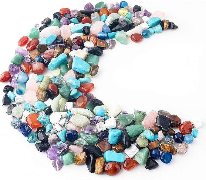 1LB(450g) Quartz Crystals, Crushed Chips,Polished Stone Vase Filler | Irregular Shaped Succulent Rocks for Plants Indoor, Betta Fish Tank Gravel,Table Scatter and DIY Crafts