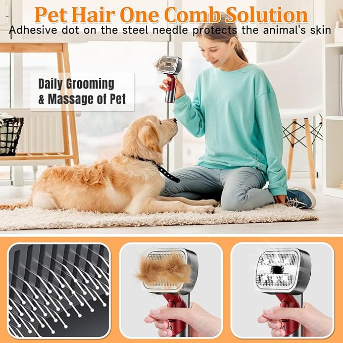 Pet Dog Grooming Attachment Kit, Deshedding Brush Attachment for Dyson V15, V11, V10, V8, V7 – Effective Grooming & Cleaning – Hair Grooming Tools for Dog and Cat, 3 Pack