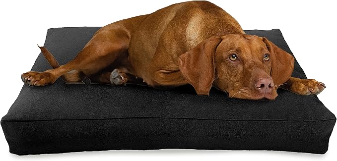 XX-Small - 18 x 12 x 4 - Black Premium Organic Hemp Dog Bed - CertiPUR Fill - Removeable Cover