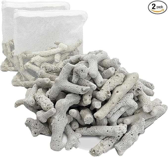 kathson 2.2lb Crushed Coral for Aquarium Crushed Coral for Freshwater Aquarium Corals for Fish Tank to Raise ph Filter Media for Fish Tank with Mesh Bag for Fish Tank Filter Media Decorations
