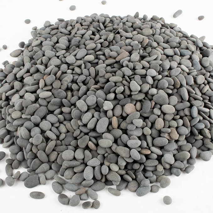 CJGQ Black River Rocks - 7lb Small Mexican Beach Pebbles for Succulents, Aquarium, Garden & Vase Decor