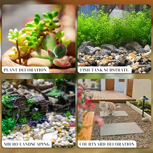 3Lb Pebbles for Succulents,River Rocks for Succulent Plants | Decorative Stones Bonsai Garden Pebbles,Succulent Rocks,Small Aquarium Rocks for Landscaping ,Plants,Vase Fillers