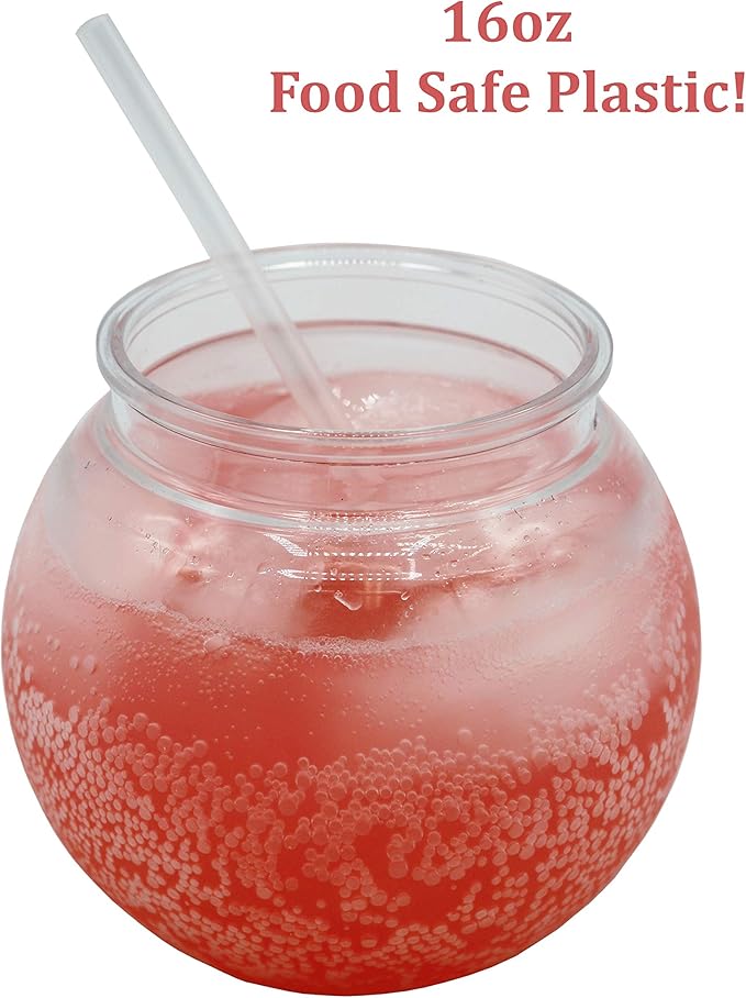 Creative Hobbies® 16 oz Clear Plastic Fish Bowls - 4 Inch (100 mm) Shatterproof Ivy Bowls for Carnival Games, Drinks, Candy & More - Pack of 12 (Pack of 2)