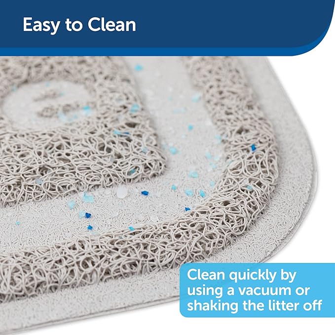 PetSafe Anti-Tracking Litter Mat - Traps Crystal and Clay Clumping Cat Litter - Durable Mesh Material - Easy to Clean Mat - Compatible with All Cat Litter Boxes - Large Size
