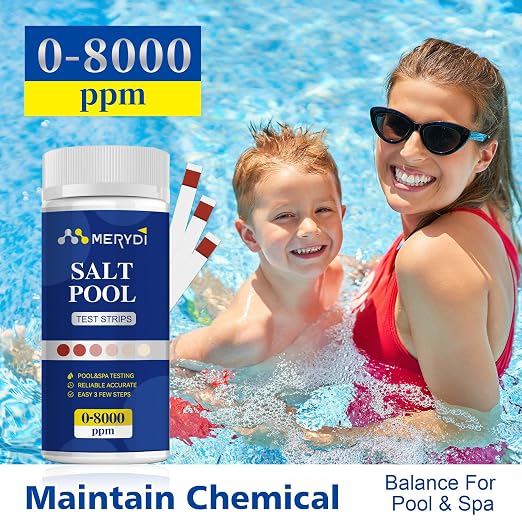 Saltwater Pool Test Strips, 0-8000 ppm, Salt Test Strips