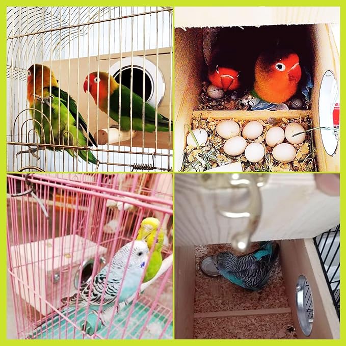 kathson Parakeet Nest Box Budgie Nesting House Cockatiel Breeding Parrots Mating Box for Lovebirds Small and Medium-Sized Birds（S）