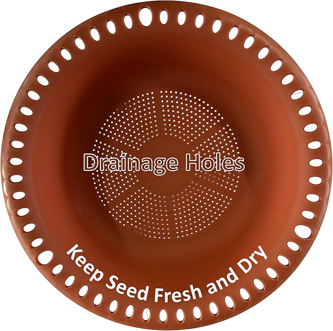 Hanging Bird Feeder Tray 12 inch with Drainage Holes Fit Most Seed, Bird-Feeder Hanging for Garden Yard Outside, Terracotta
