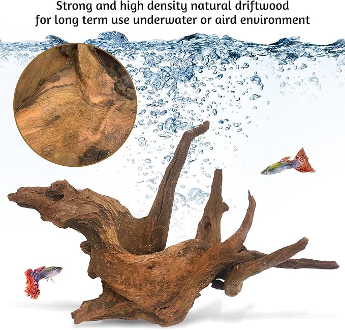 kathson Natural Driftwood for Aquarium Decor, 3-Piece 7''-11'' Large Driftwood for Decorations on Fish Tank, Reptiles Bearded Dragon Terrarium Ornament Accessories or Air Plants